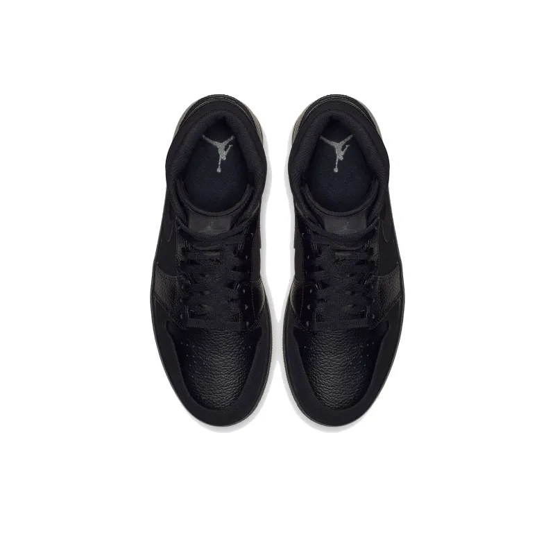 Jordan 1 Mid Black Dark Smoke Grey-3