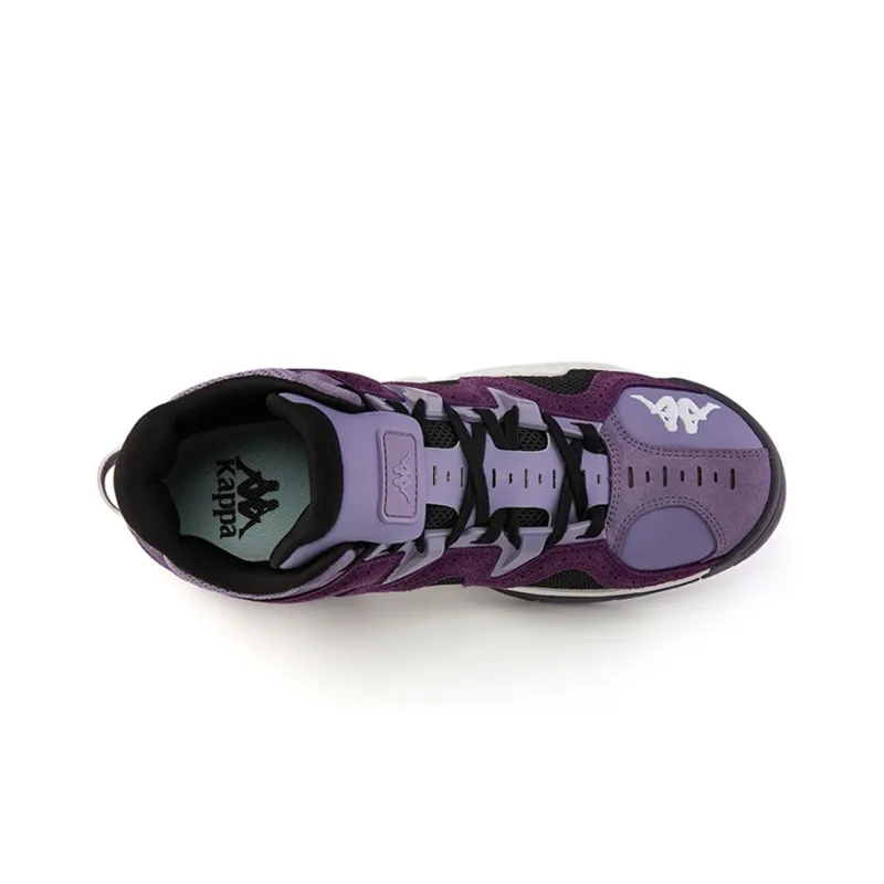 Kappa Cushioning Anti Slip And Wear Resistant High Top Vintage Basketball Shoes Unisex Purple Black White-2