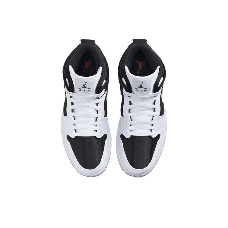 Jordan 1 Mid Se Utility Canvas White Black Gym Red Women's-3