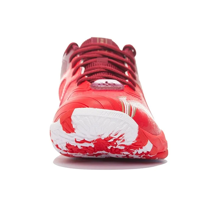 LiNing Ranger6 LITE Cushioned Slip Resistant Abrasion Resistant Low Top Badminton Shoes Unisex Red-4