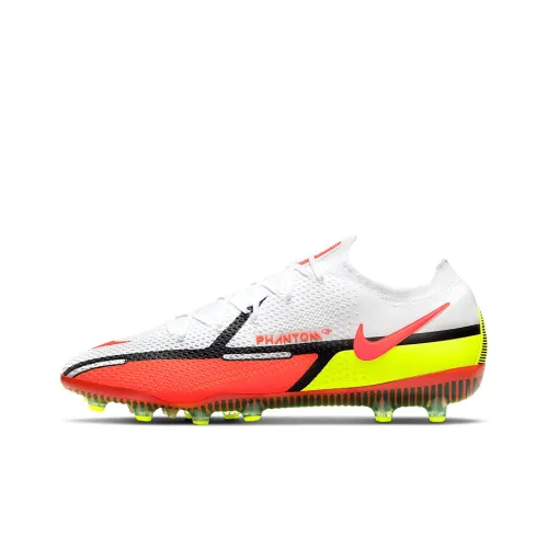 Nike Phantom GT Soccer Shoes Unisex Low-Top White/Neon Yellow/Bright Deep Red