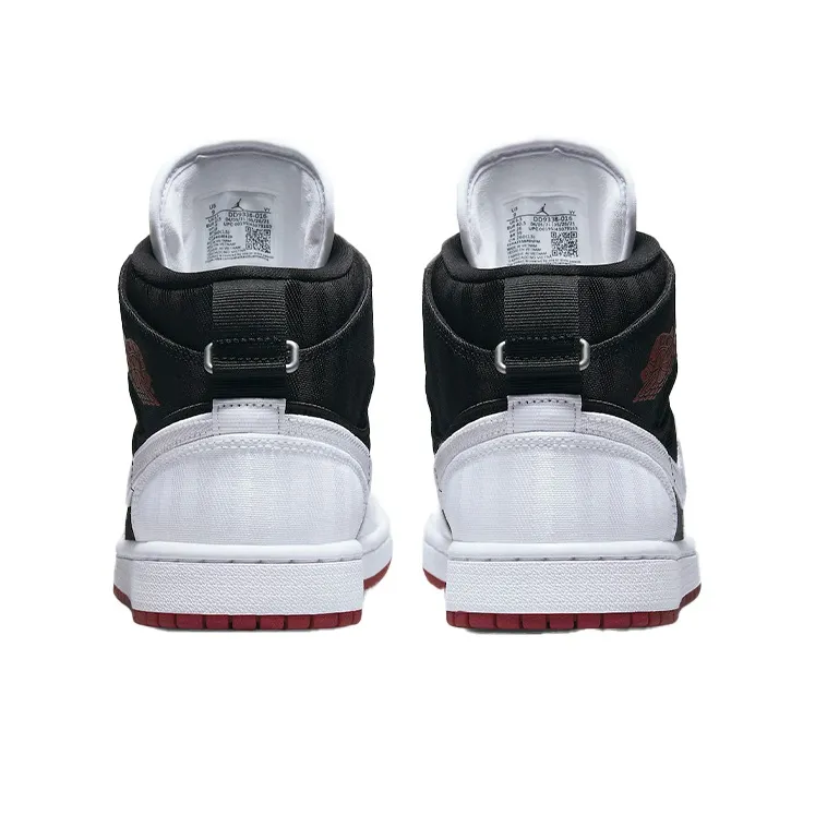 Jordan 1 Mid Se Utility Canvas White Black Gym Red Women's-4