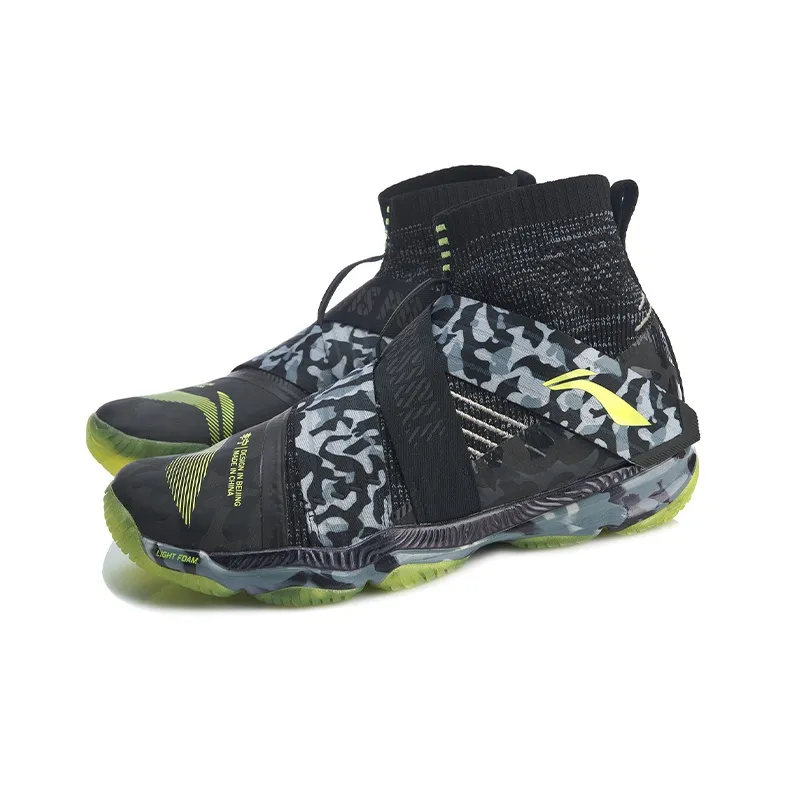 LiNing Ranger Cushioning Anti Slip And Wear Resistant High Top Training Shoes Men's Black Gray-2
