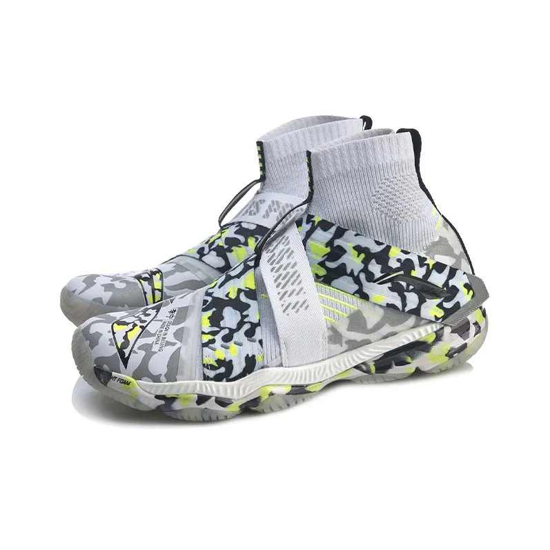 LiNing Ranger Cushioning, Slip Resistant, And Abrasion Resistant High Top Training Shoes Men's Yellow Gray Black-2