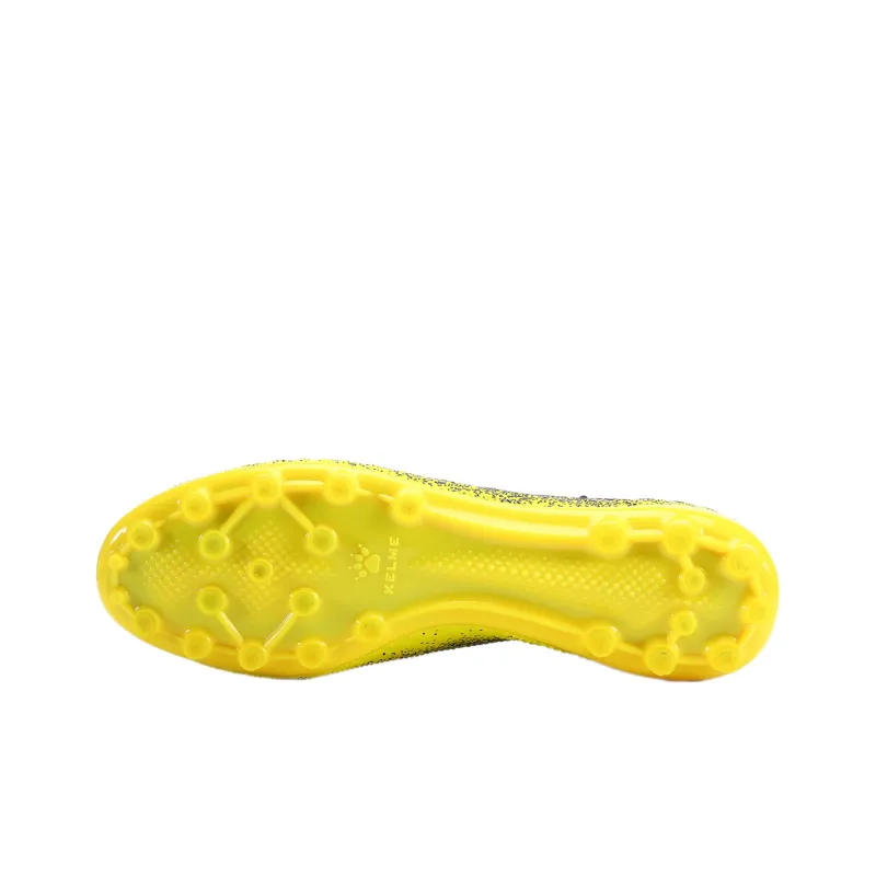 KELME MG Rubber Short Studs Cushioning Anti-Slip Wear-Resistant Breathability Soccer Shoes Unisex Black Neon Yellow-4