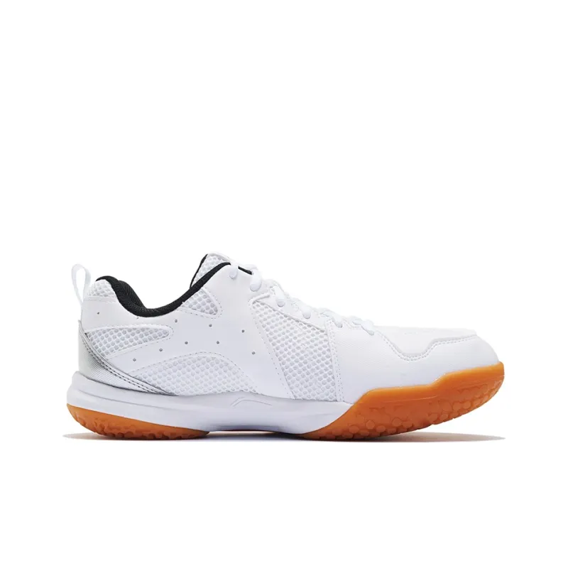 LiNing Ace Shock Absorbers Slip Resistant, Abrasion Resistant, Breathable Low Top Badminton Shoes Men's Standard White-1