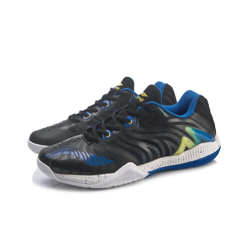 LINING Cool Shark Badminton Shoes Unisex Low Top Black/Blue-2