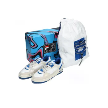 Marcelo Burlon X FILA FUSION Marcelo Burlon Collaboration Collection Vintage Basketball Shoes Women's Low Top Bright White/Antique White