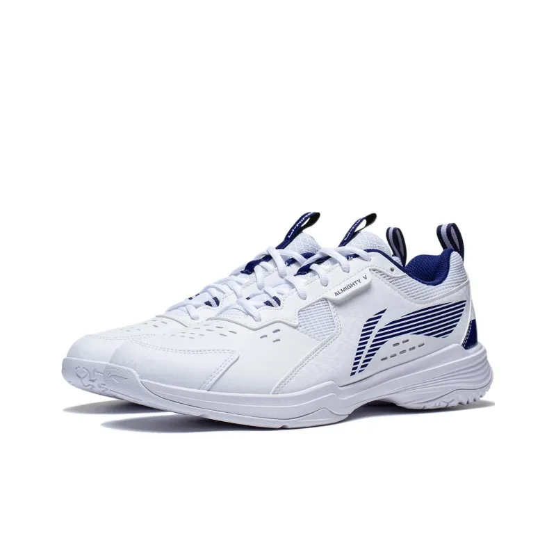 LiNing Ace V Collection Anti Slip And Wear Resistant Breathable Low Top Badminton Shoes Unisex White Blue-2