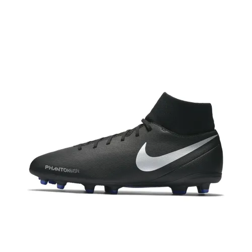 Nike Phantom VSN Club Soccer Shoes Men Mid-Top Black/Silver/Blue