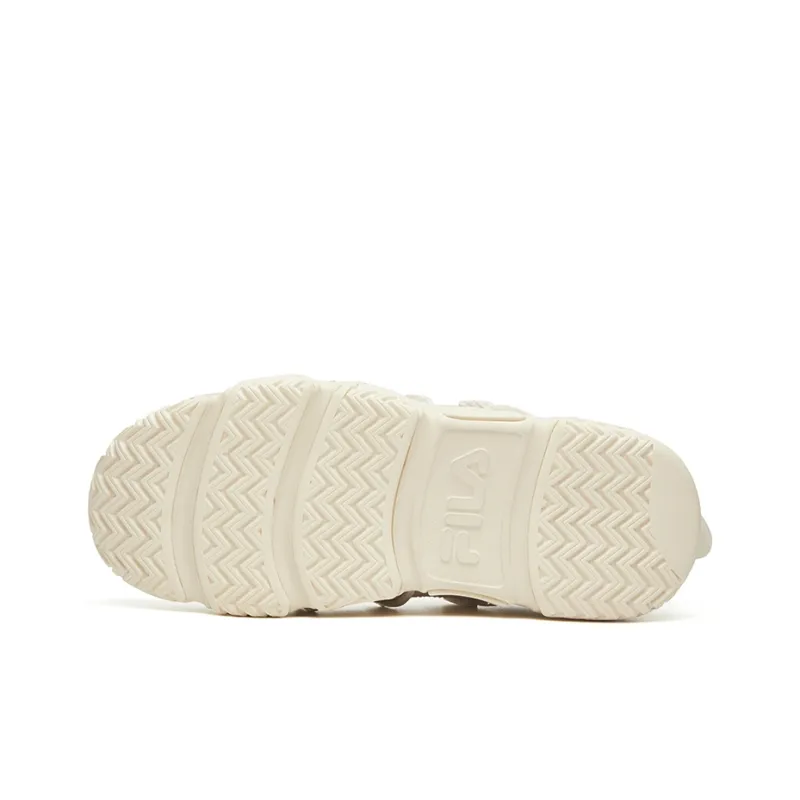 FILA FUSION BARRICADE Cushioning Abrasion Resistant Breathable Low Top Vintage Basketball Shoes Beige-4