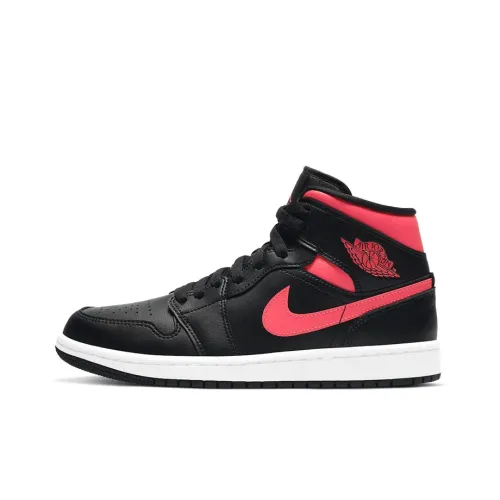 Jordan 1 Mid Black Siren Red Women's