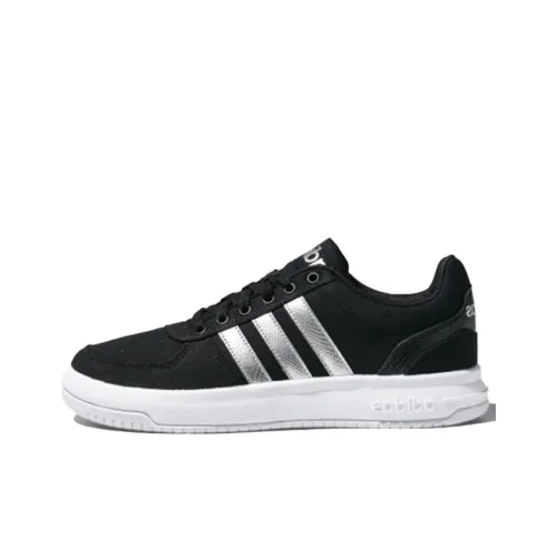 Adidas Neo Cut Vintage Basketball Shoes Men Low-Top Black/Silver/White