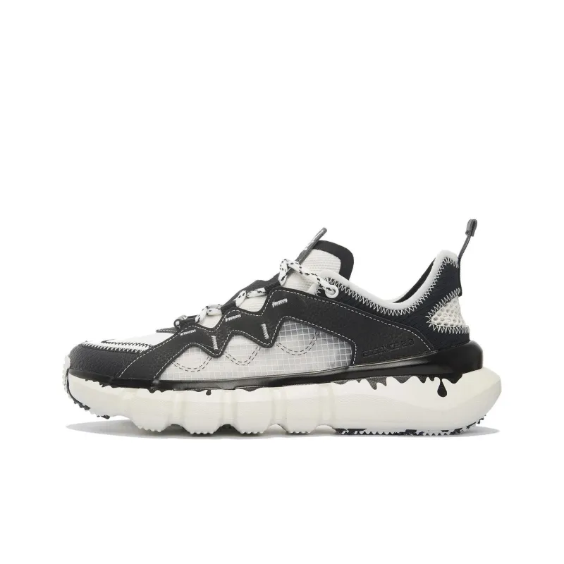 LiNing Enlightenment 2.3 Lite Cushioning Anti Slip And Wear Resistant Low Top Vintage Basketball Shoes White Black-0
