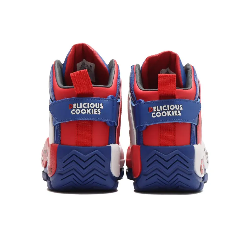 TM PAINT X ATMOS x FILA Grant Hill 2 Anti-Slip Wear-Resistant Mid-Top Vintage Basketball Shoes Men's Red Blue White-3