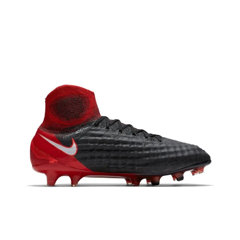 Nike Magista Obra 2 FG Rubber Long Studs Cushioning Anti-Slip And Wear-Resistant Soccer Shoes Black Red-1