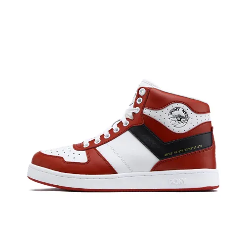 Pony Atop Vintage Basketball Shoes Women's High-Top White/Red