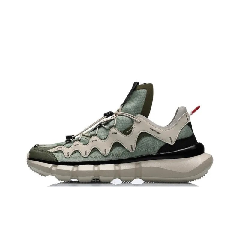 LINING Enlightenment 2.3 Lite Vintage Basketball Shoes Men Low Top Gray/Green-0
