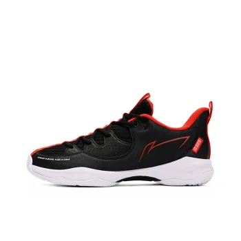 LiNing Battle Halberd Ⅲ LITE Cushioning Rebound Badminton Shoes Unisex Black White Red