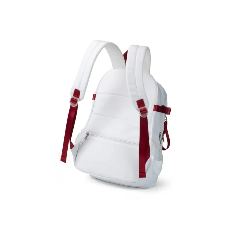 COWBONE Nylon Laptop Backpack Medium Size Unisex White Red-3