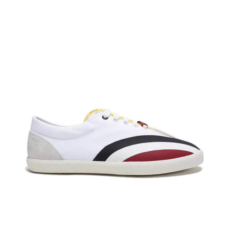 Moncler Stylish Skateboarding Shoes Men's White Red Yellow-1