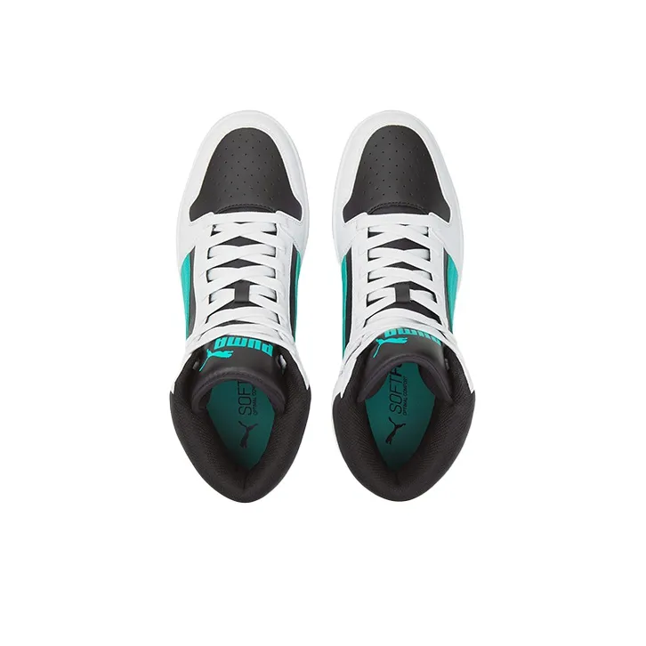 PUMA Unisex Rebound LayUp Mid Top Black/White/Green-2
