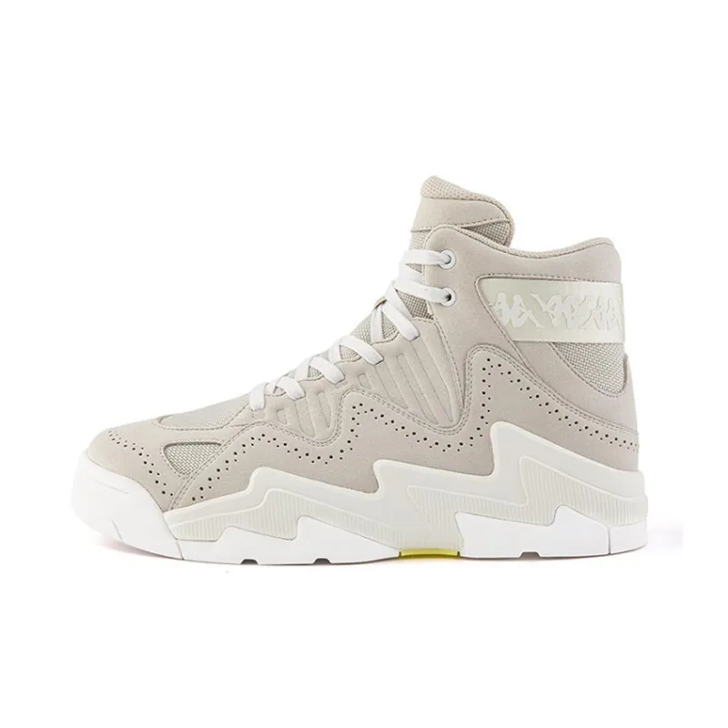 Kappa Anti Slip Wear Resistant High Top Vintage Basketball Shoes Unisex Khaki-0