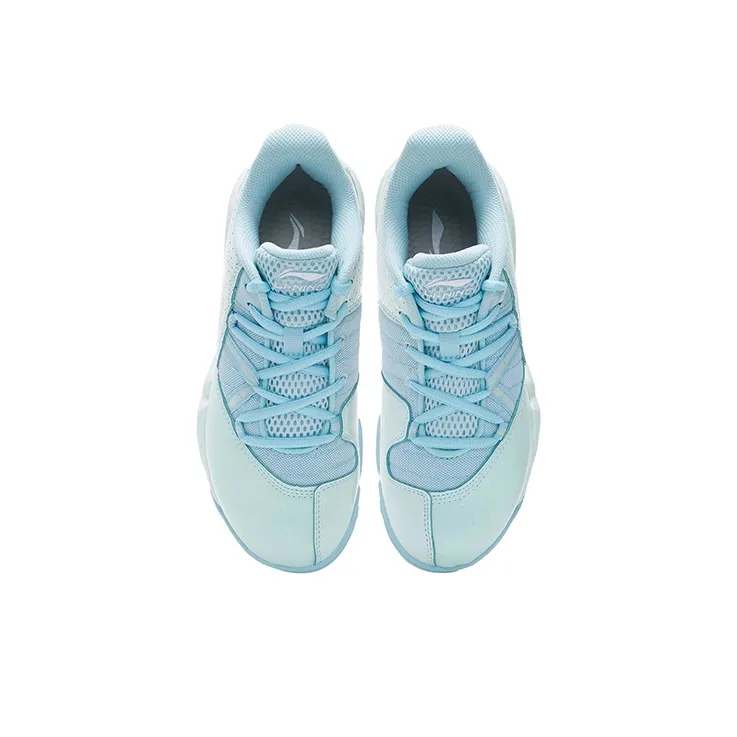 LiNing Cushioned Slip Resistant Abrasion Resistant Low Top Badminton Shoes Women's Blue-3