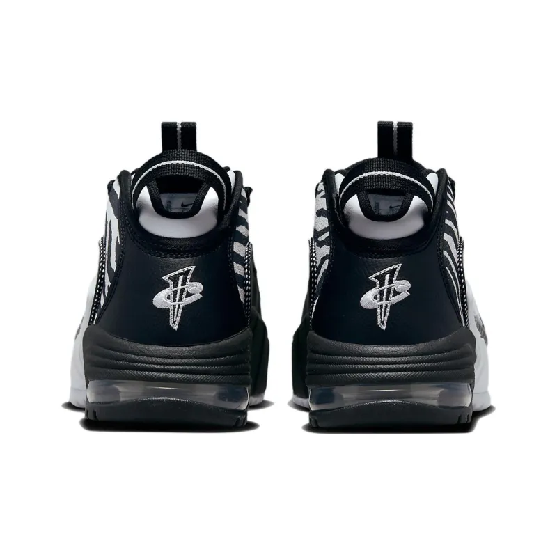 Nike Air Max Penny 1 Cushioning Anti Slip And Wear Resistant Mid Top Vintage Basketball Shoes Black-4