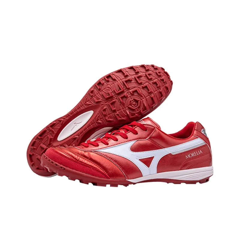 Mizuno TF Rubber Broken Studs Anti Slip Wear Resistant Soccer Shoes Men's Red-4