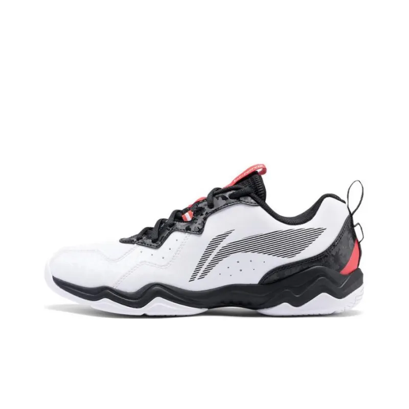 LiNing CS6 Anti Slip And Wear Resistant Breathable Low Top Badminton Shoes Unisex White Black-0
