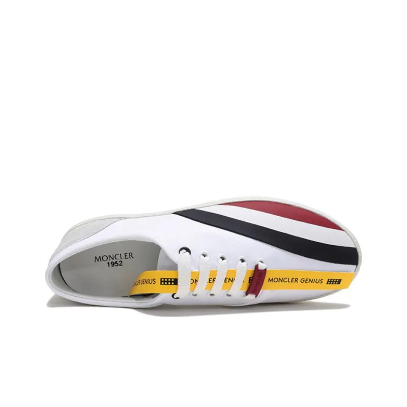 Moncler Stylish Skateboarding Shoes Men's White Red Yellow-4
