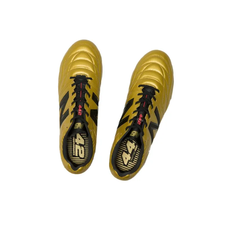 New Balance 442 V2 Pro HG Soccer Shoes 'Gold Black'-3