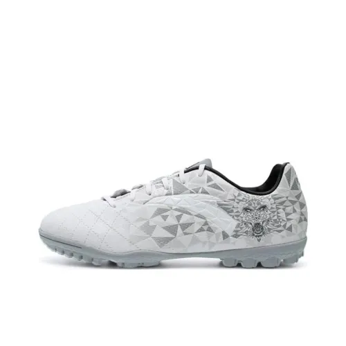 Anta TF Rubber Broken Studs Artificial Ground Anti-Slip Wear-Resistant Soccer Shoes Men's White Gray