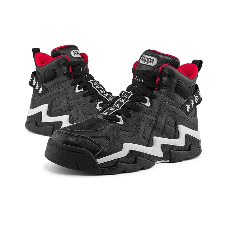 Kappa High Top Vintage Basketball Shoes Unisex Black-3