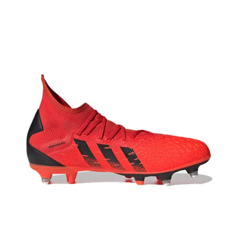 Adidas Predator Freak .3 MG Rubber Short Studs Artificial Ground Slip-Resistant Breathable Soccer Shoes Men's Red Black-1