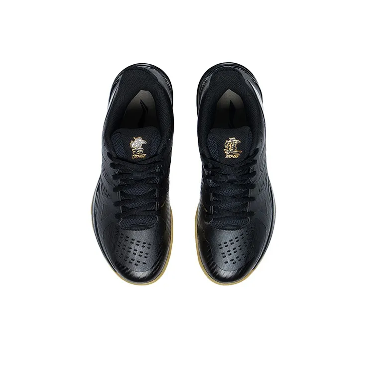 LiNing Cushioning Anti Slip And Wear Resistant Coverage Support Low Top Badminton Shoes Unisex Black-3