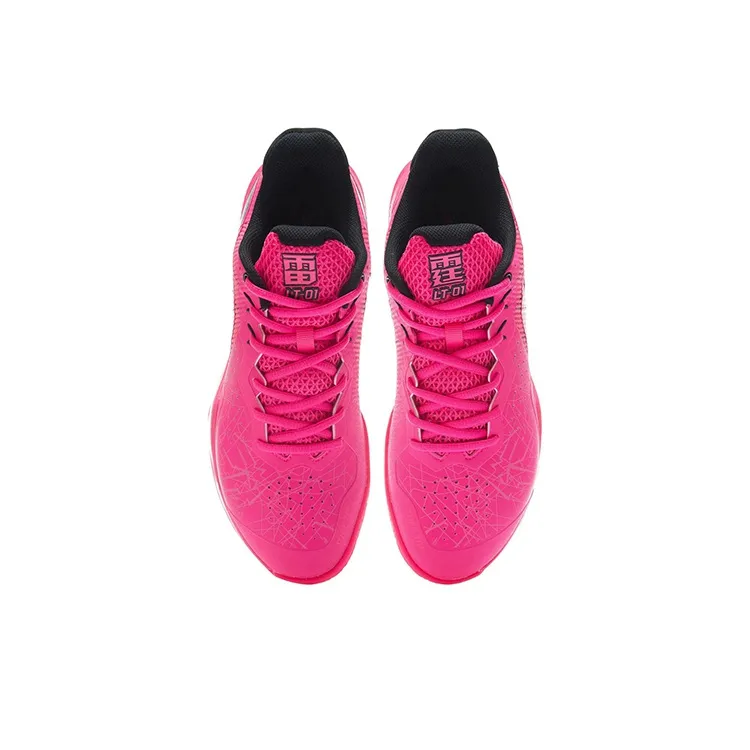 LiNing Thunder Series Abrasion Resistant Low Top Badminton Shoes Fluorescent Fruit Pink-2