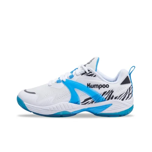 KUMPOO Badminton Shoes Unisex Low-Top White/Blue