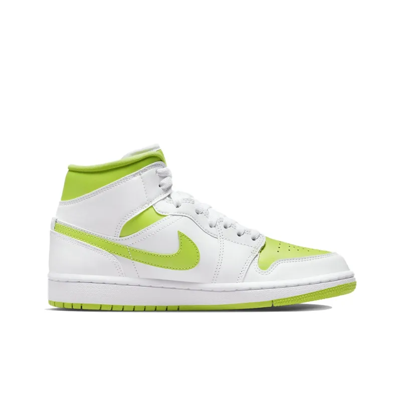 Jordan 1 Mid White Lime Women's-1