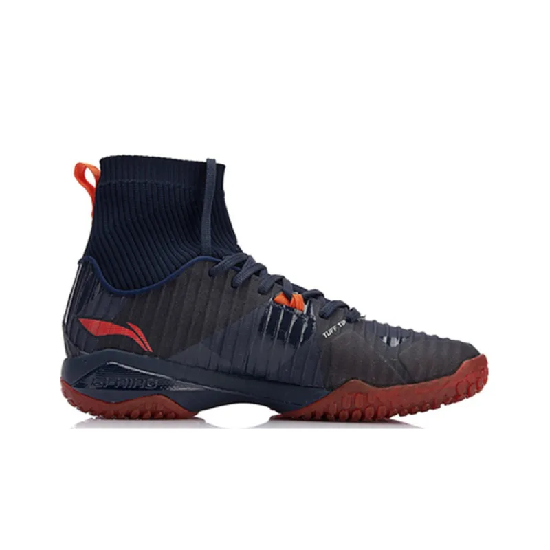 LINING Frontier Shadow Badminton Shoes Unisex High Top Outer Space Blue-3