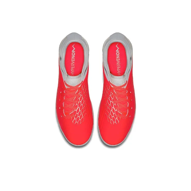 Nike Hypervenom Soccer Shoes Men Low-Top Gray/Red-3