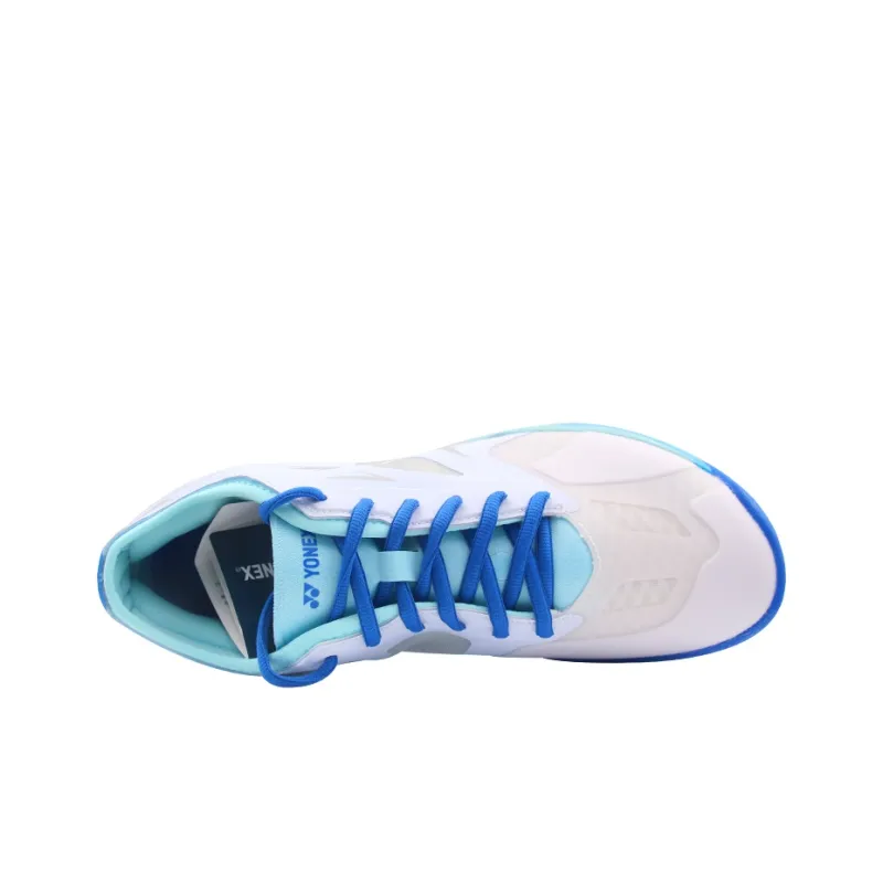 YONEX Power Cushion Cushioned Slip Resistant Low Top Badminton Shoes Unisex White Blue-2