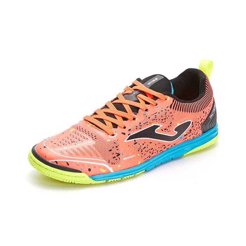 Joma IC/IN Artificial Ground Indoor Anti Slip And Wear Resistant Breathable Soccer Shoes Men's Orange Red And Black-2