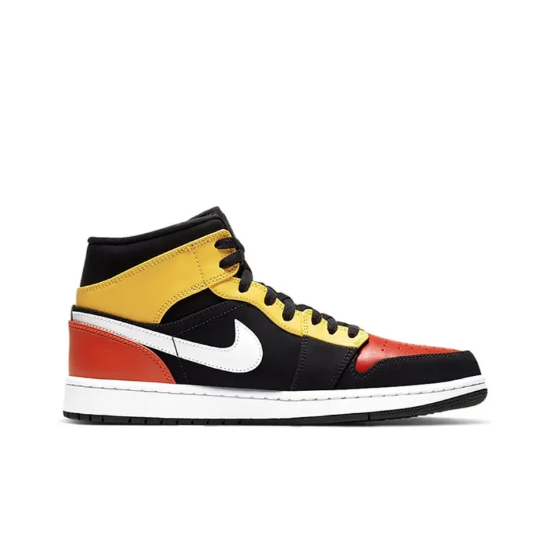 Jordan 1 Mid Black Amarillo Orange-1