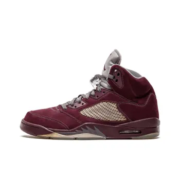 Jordan Air Jordan 5 Burgundy High Top Vintage Basketball Shoes Men's Red 2023 Edition