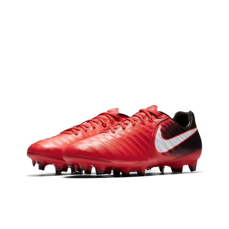 Nike TIEMPO LEGACY 3 Cushioned Anti Slip And Wear Resistant Lightweight Soccer Shoes Men's Red Black-2