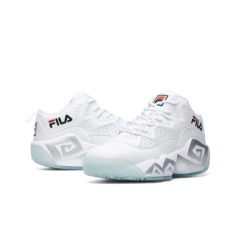 FILA MB1 Cushioning Slip Resistant And Abrasion Resistant High Top Vintage Basketball Shoes Women's White-3