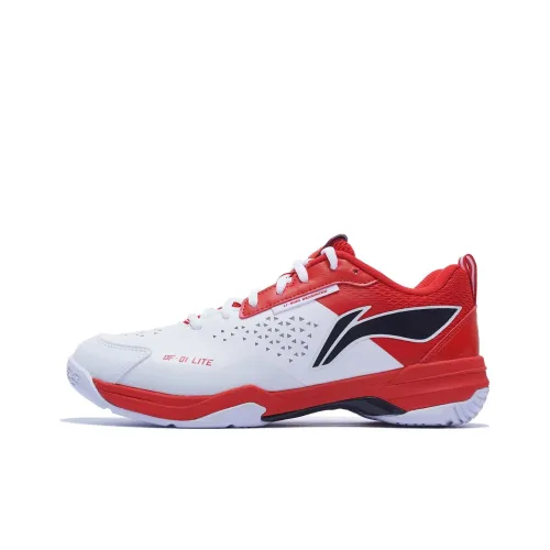 LiNing Blade LITE Blade Lite Cushioning Anti Slip And Wear Resistant Rebound Low Top Badminton Shoes Unisex White Red