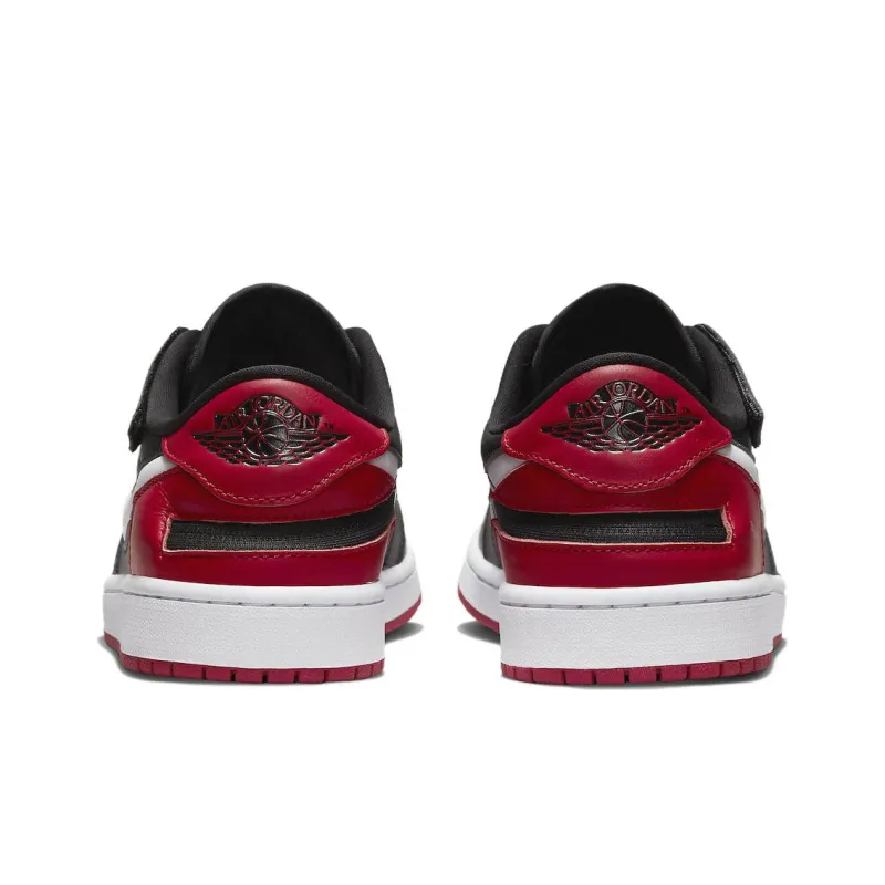 Jordan 1 Low FlyEase Black White Gym Red-4